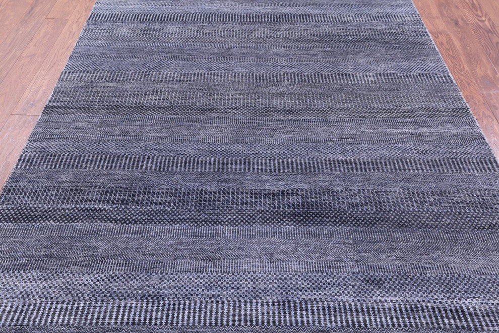 Hand Knotted Wool and Silk Savannah Grass Rug 6' 0" X 9' 3" Q11927
