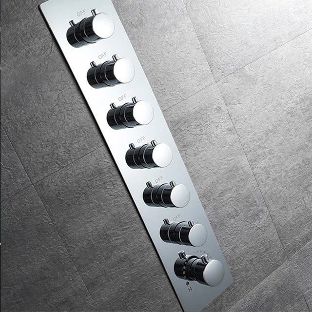 Touch Panel Controlled LED Shower System, Matte Black C - Touch Panel Light