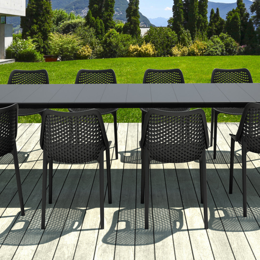 Air Extension Dining Set 11-Piece Black