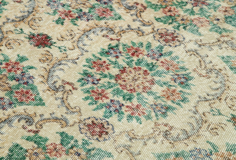 Rug N Carpet - Handmade Anatolian 3' 7" x 6' 9" Distressed Small Area Rug