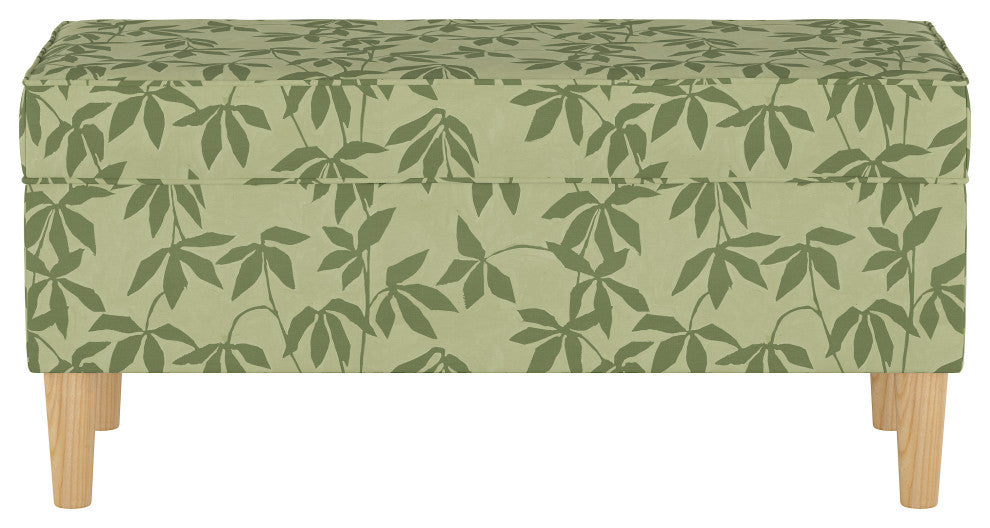 Storage Bench, Lyanna Floral Sage Tonal