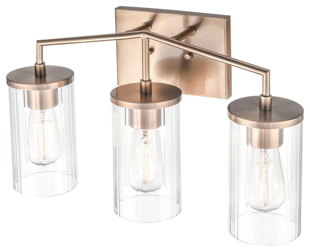Beverlly 3 Light 20" Modern Gold Bathroom Vanity Light