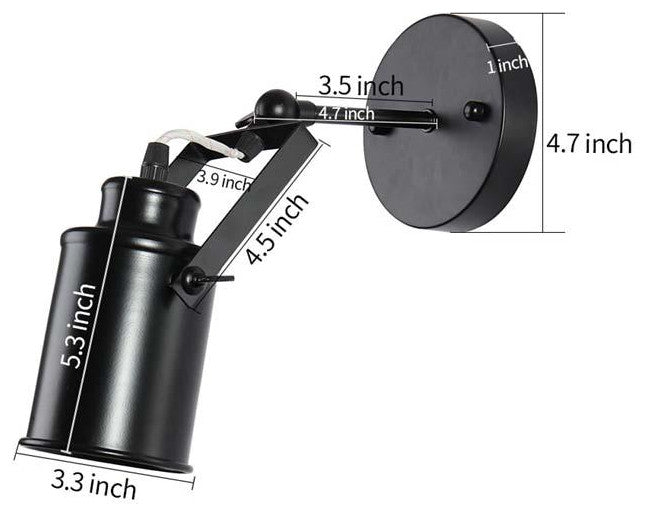 Adjustable track lighting black ceiling light fixture swing wall sconce