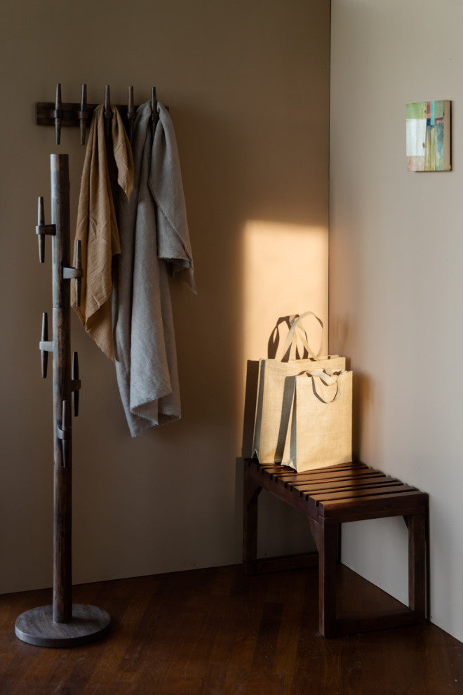 Lacquered Wood Coat Rack, Dutchbone Jakub, Brown