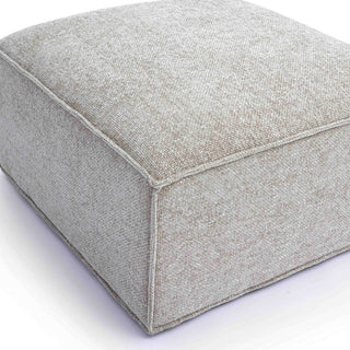Mindy Chenille Basketweave Ottoman, Taupe