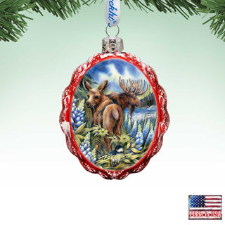 Easily A'Moosed, Lupine Mercury Glass Ornament