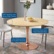 Dining Table, Round, Wood, Rose Gold Brown Natural, Modern, Bistro Restaurant