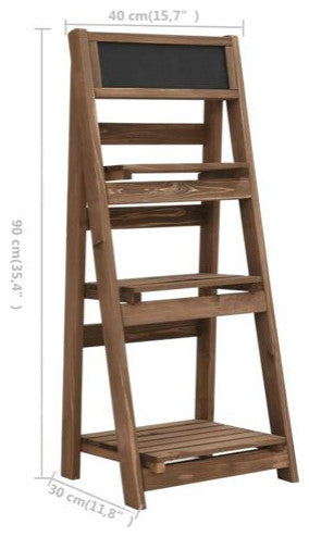 vidaXL Plant Stand Natural Wood Solid Fir Wood 15.7x11.8x35.4 in Durable