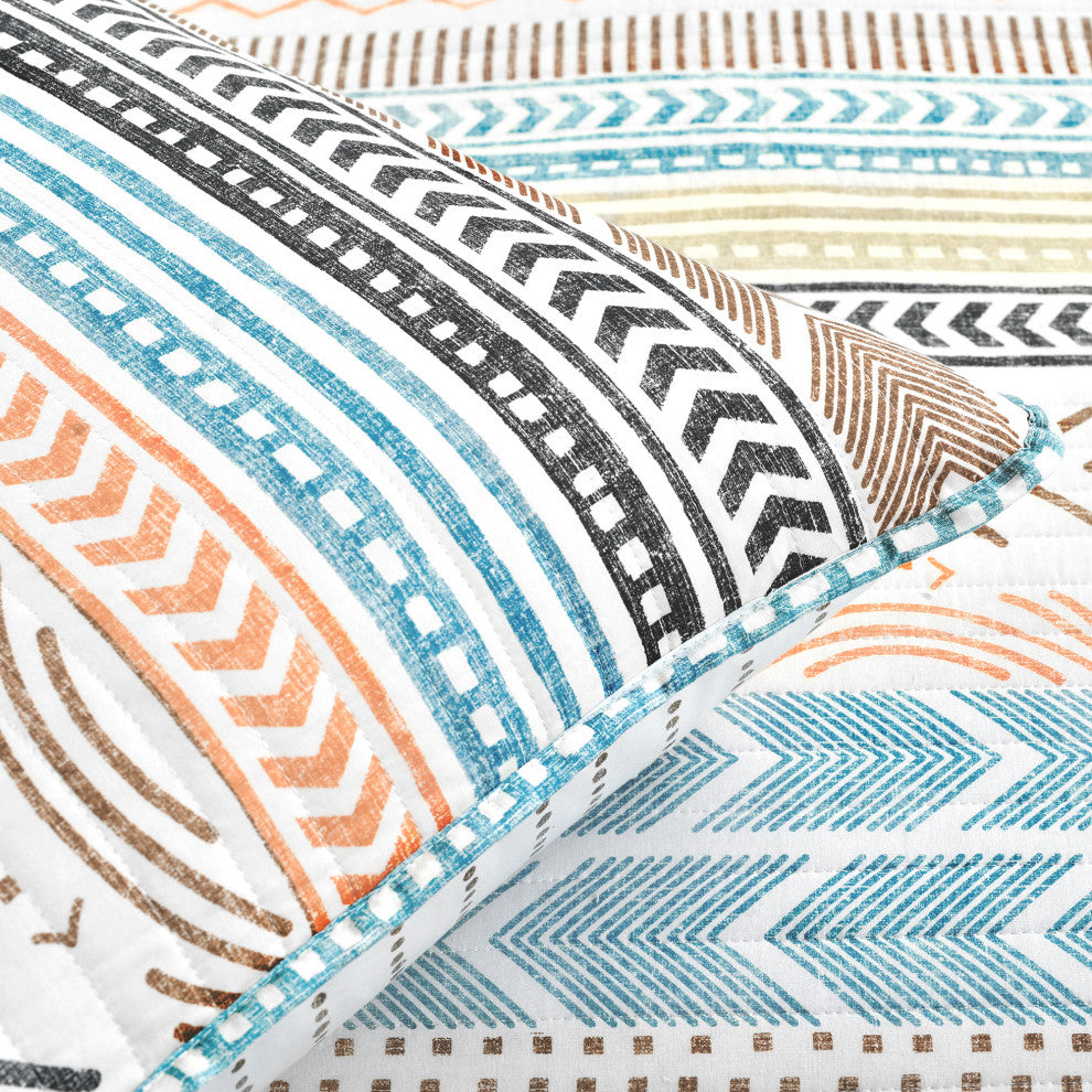 Hygge Geo 3-Piece Quilt Set, Neutral/Multi, King
