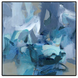 "Abstract Blues II" Oversized Framed Canvas, 45" x 45"