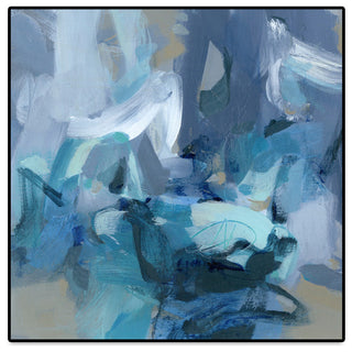 "Abstract Blues II" Oversized Framed Canvas, 45" x 45"