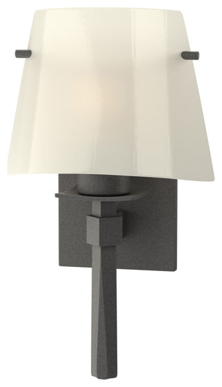 Beacon Hall Half Cone Glass Sconce, Natural Iron, Ivory Art Glass