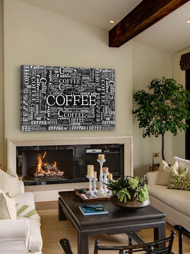 "Coffee Pattern" Painting Print on Canvas