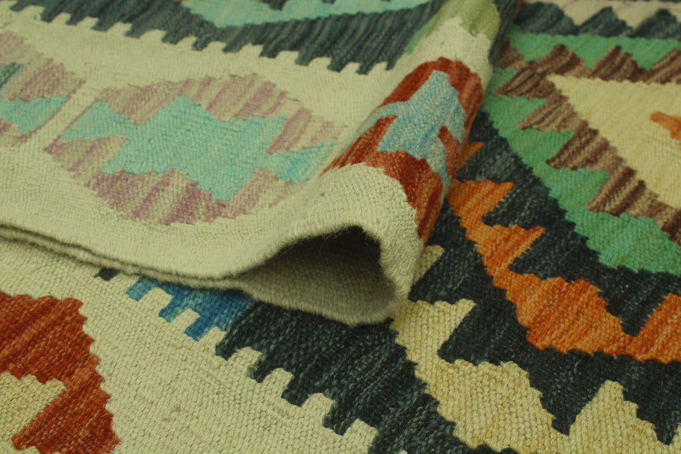 Sangat Kilim Noah Ivory/Charcoal Rug, 8'4x11'2