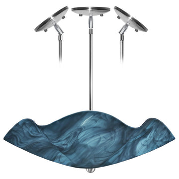 Jezebel Radiance Camellia Chandelier, Sky Blue, 18" Drop Height