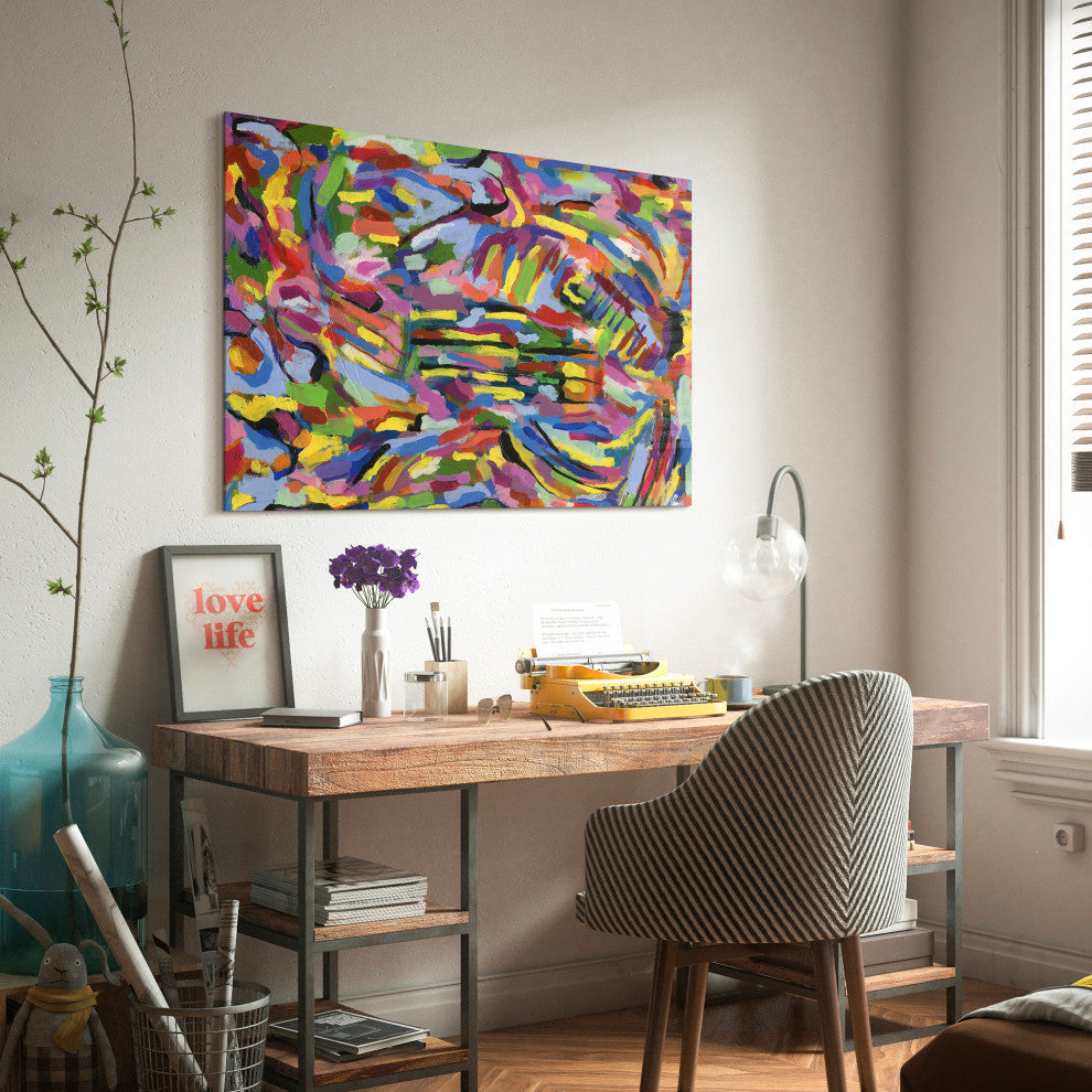 "Rules of the Rainbow II" Frameless Free Floating Tempered Glass Panel Wall Art