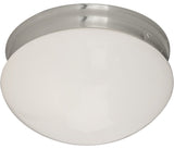 Maxim 5881 Essentials 9"W 2 Light Ceiling Light - Satin Nickel / White Glass