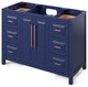 Cade Transitional 48" Hale Blue Bathroom Vanity, Boulder Cultured Marble Vanity