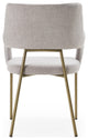 Modrest Childers Modern Grey Fabric + Antique Brass Dining Chair