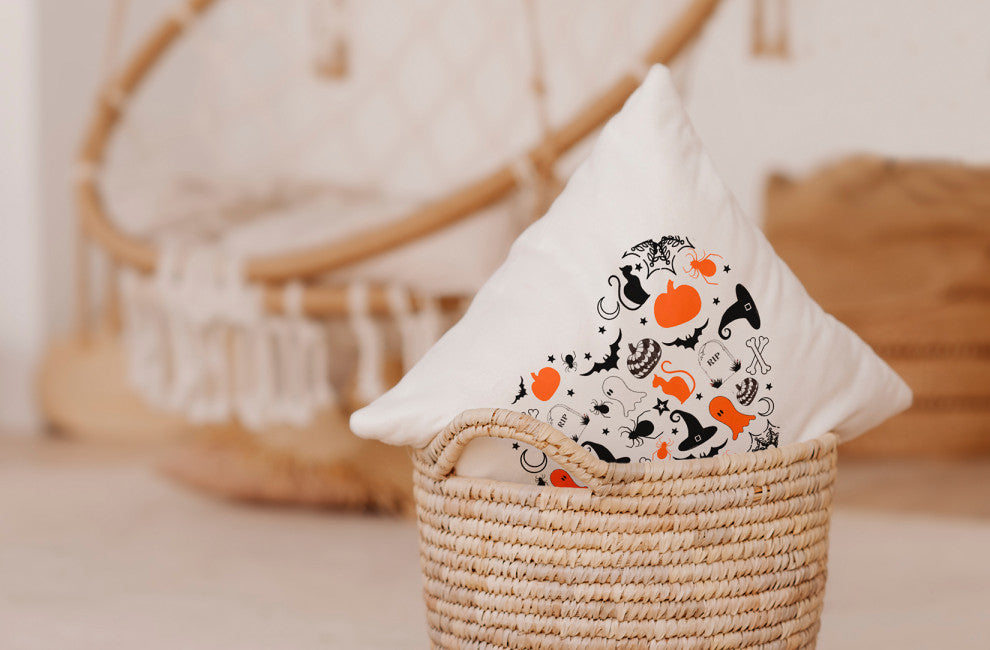 Halloween Heart Accent Pillow With Removable Insert, Traditional Orange, 20"x20"