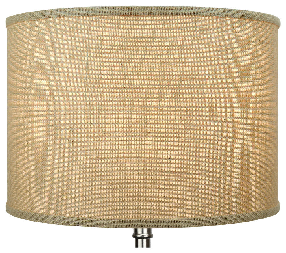 Fenchel Shades 16"x16"x11" Spider Attachment Drum Lamp Shade, Burlap Natur