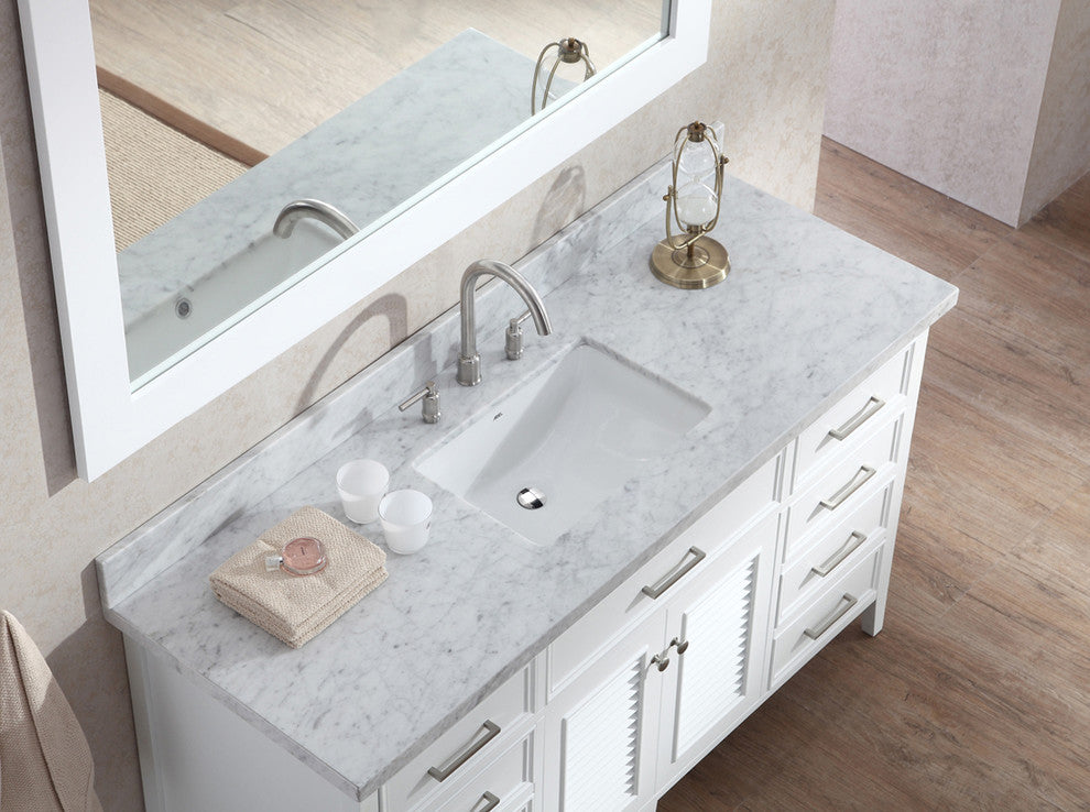 Kensington 61" Single Sink Vanity Set, White, Single Sink