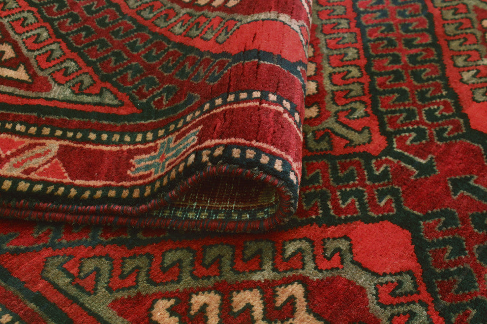 Fine Vintage Distressed Ellie Burgundy/Beige Runner, 3'2x9'5