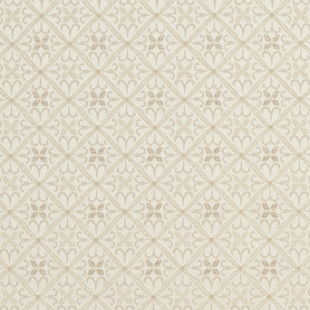Diamond Ivory And Silver Damask Upholstery And Drapery Fabric By The Y