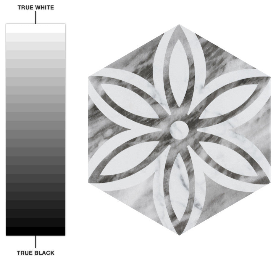 Classico Bardiglio Hexagon Lily Porcelain Floor and Wall Tile