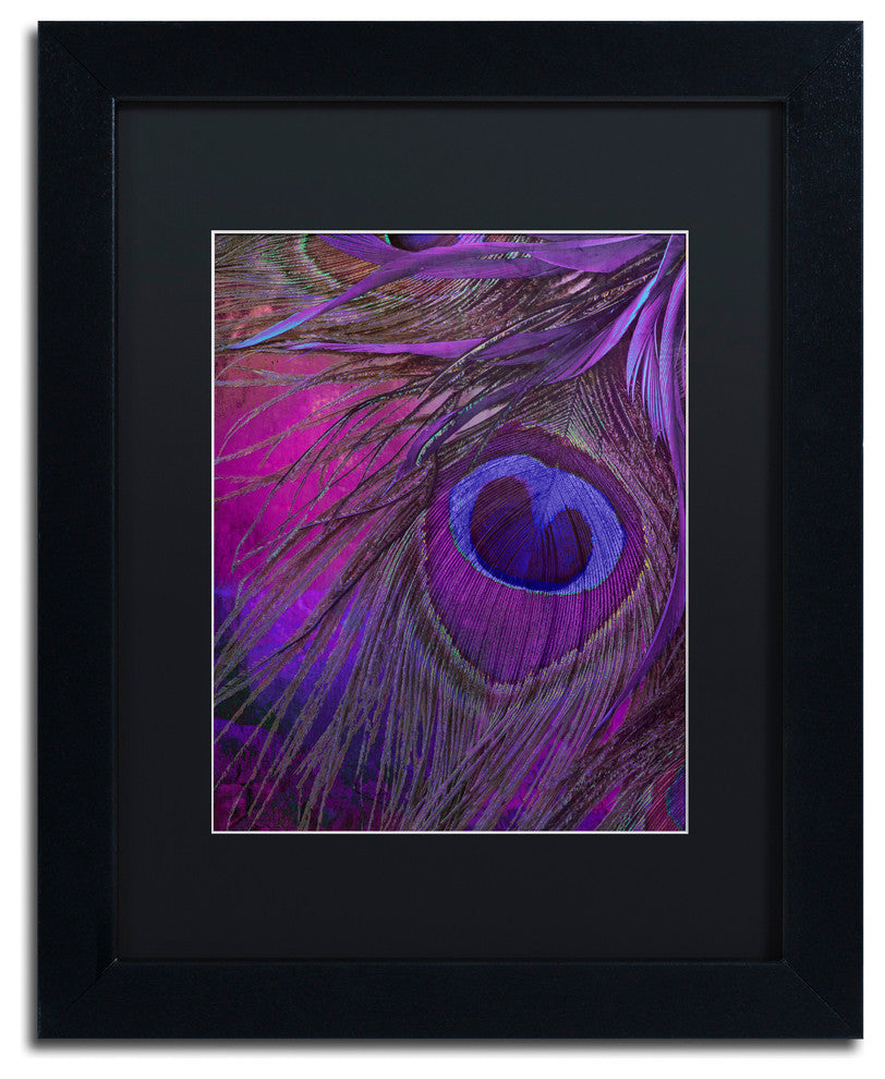 Color Bakery 'Peacock Candy IV' Art, Black Frame, Black Matte, 11"x14"