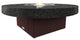 Circular Fire Pit Table, 48 D, Natural Gas, Black Pearl Top, Dark Cherry