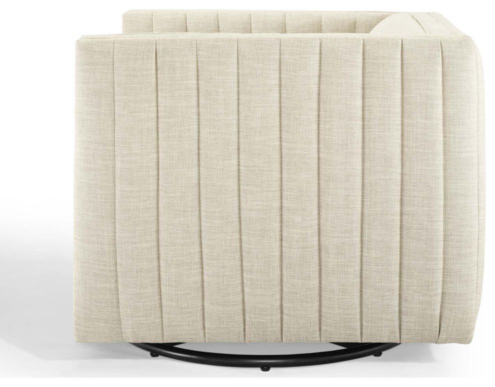 Tufted Armchair Accent Chair, Fabric, Beige, Modern, Living Lounge Hospitality