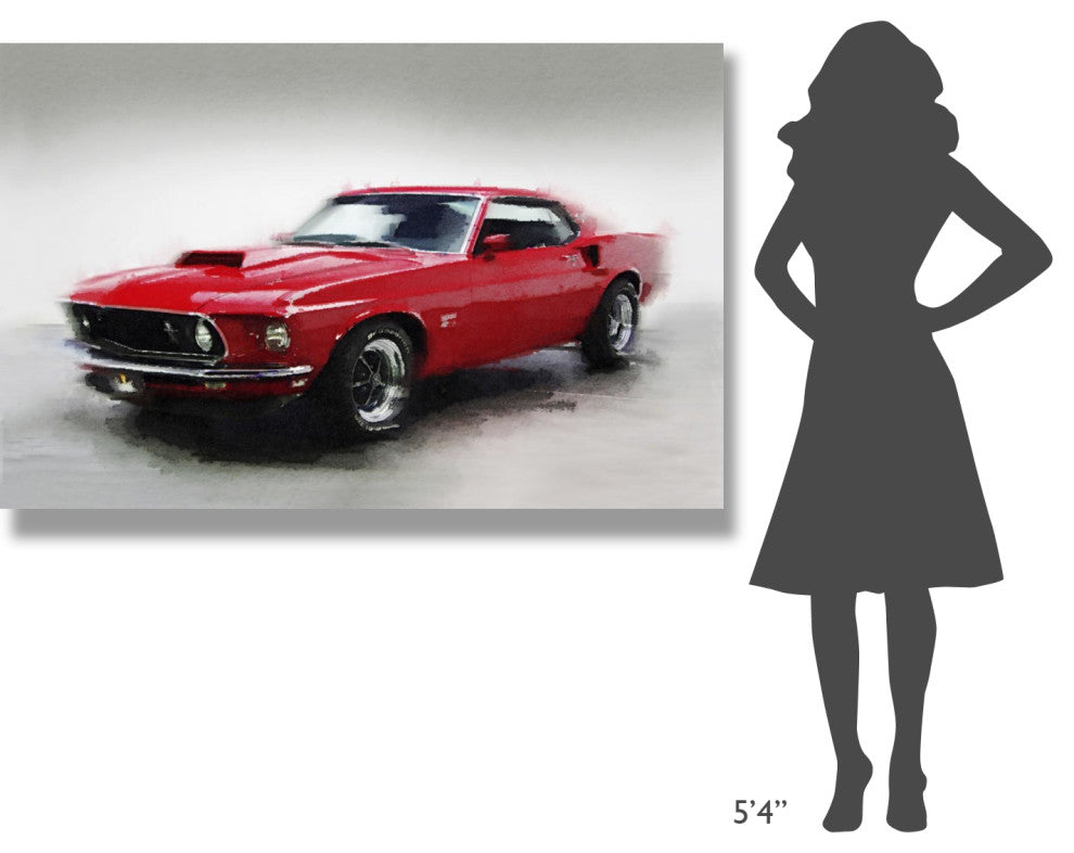 "1969 Ford Mustang Watercolor" Fine Art Print
