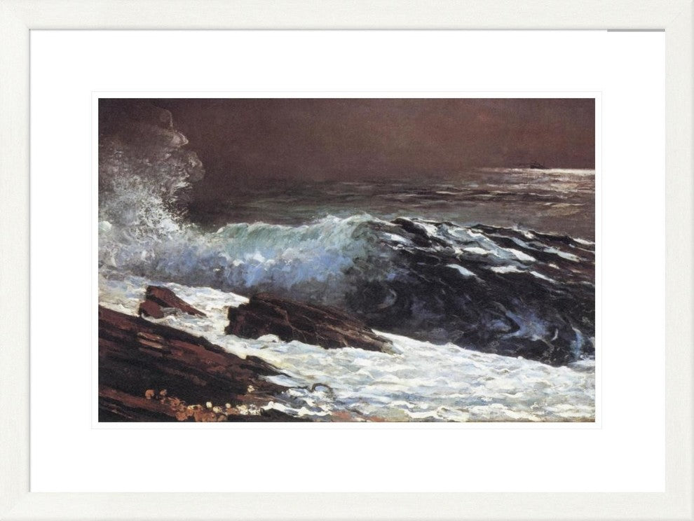 "Sunlight On The Coast" Framed Digital Print by Winslow Homer, 31x23"