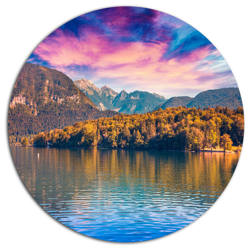 Bohinj Lake In Triglav National Park, Landscape Round Wall Art, 36"