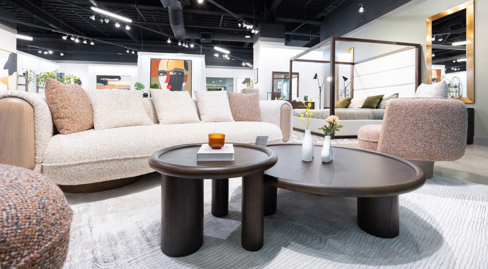 Strauss Contemporary Brown Ash Round End Table