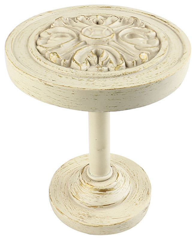 Hamlin Drapery Medallion Holdback, Gilded French White