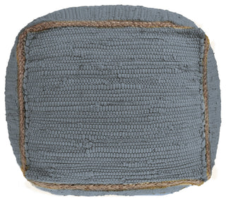 Devon Gray Traditional Solid Handmade Cotton Blend Cube Pouf, 18"x18"x18"