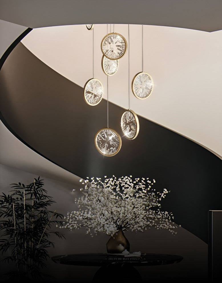 Bezaudun-les-Alpes | Gold Rings Crystal Chandelier, L8
