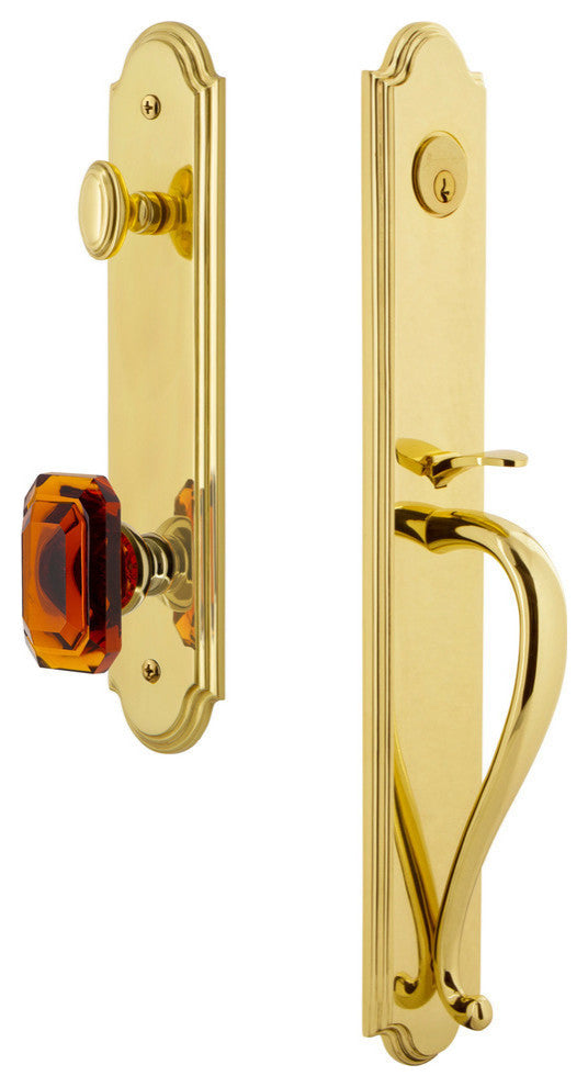 Arc 1-Piece Dummy Handleset, S Grip and Baguette Amber Knob, 848348