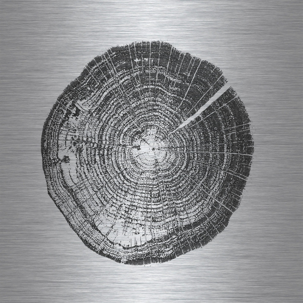 "Log Cutout Black" Painting Print on Brushed Aluminum