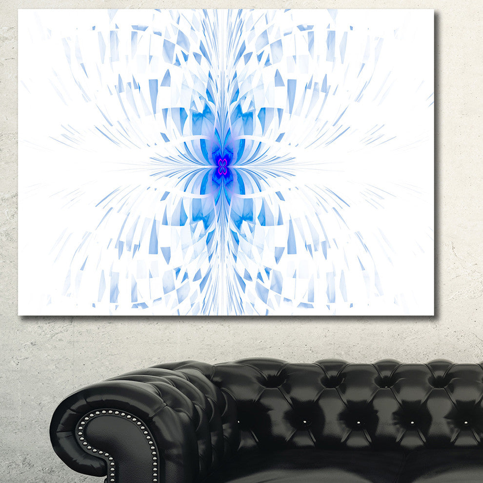 Blue Butterfly Outline on White, Oversized Abstract Canvas Art Print, 60x40
