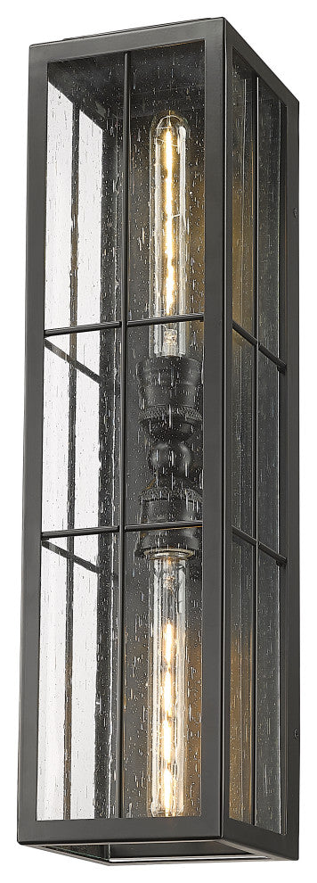 2 Light 6 in. Powder Coated Black Outdoor