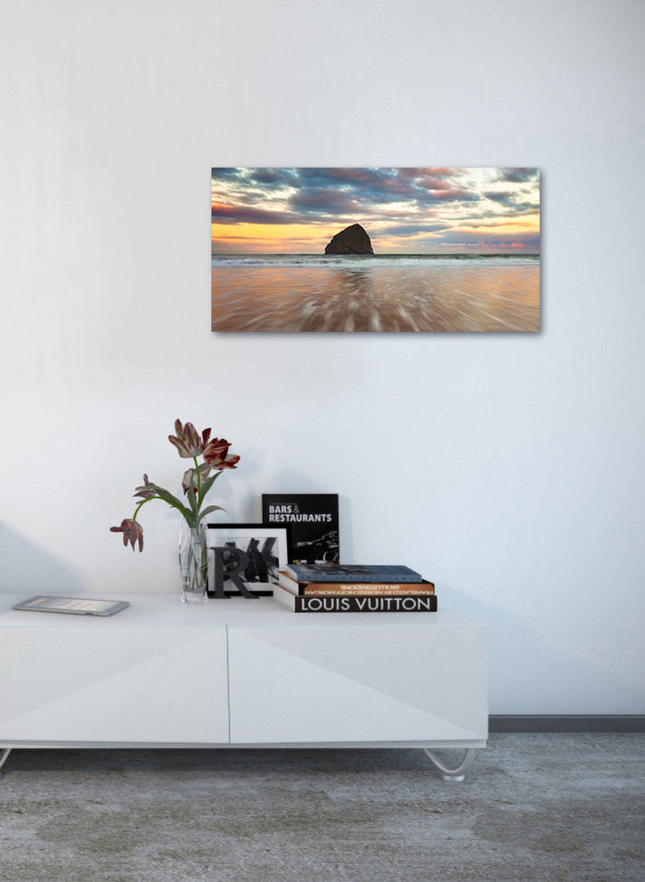 Epic Graffiti "Cotton Candy Sunrise" by Darren White, Giclee Canvas Art, 20"x40"