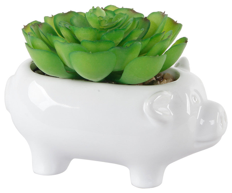 White Ceramic Pig
