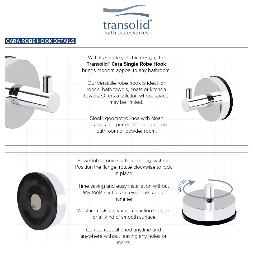 Transolid Cara 4-Piece Bathroom Accessory Kit, Polished Chrome