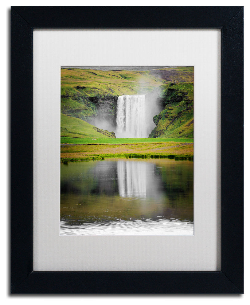 Philippe Sainte-Laudy 'The Reflection of Skogafoss' Matted Framed Art
