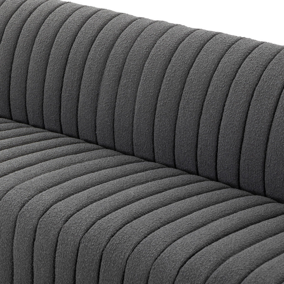 Augustine 82" Dining Bench Fiqa Boucle Charcoal