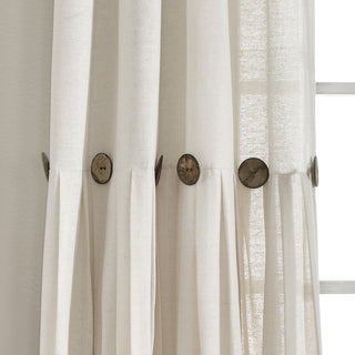 Linen Button Single Window Panel, Off White, 95"x40"