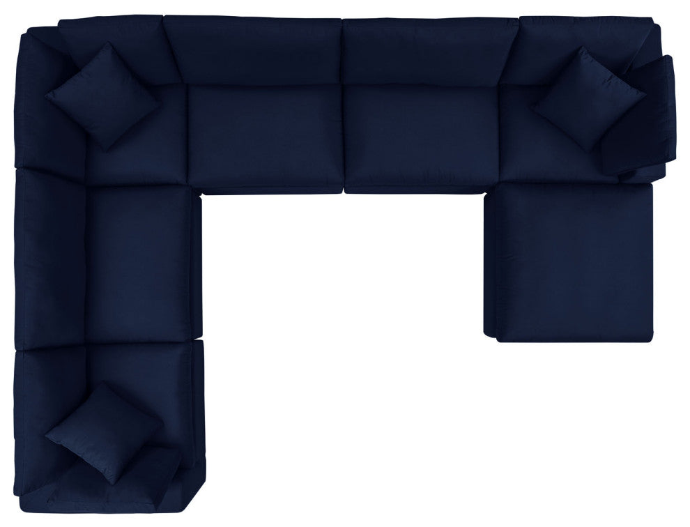 Commix 7-Piece Sunbrella Outdoor Patio Sectional Sofa Navy